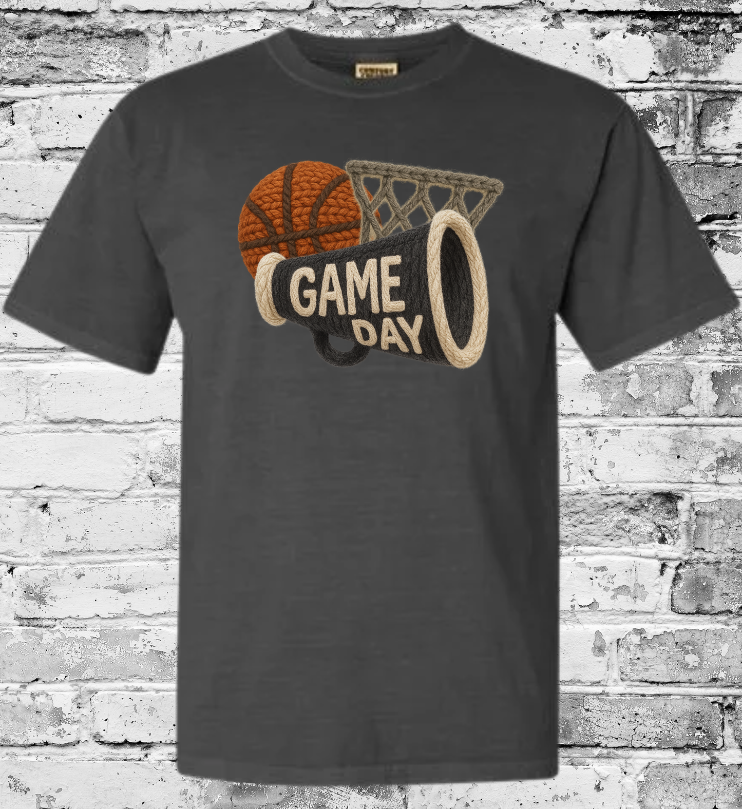 Basketball Game Day - Faux Yarn - Comfort Color Tee