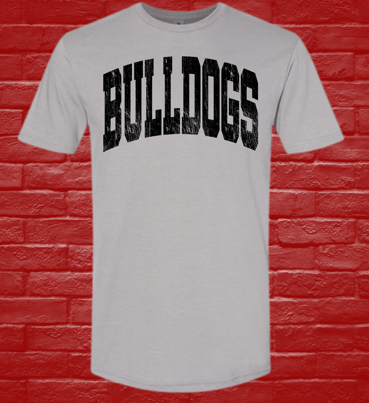 Bulldogs Distressed Black Logo - Tee