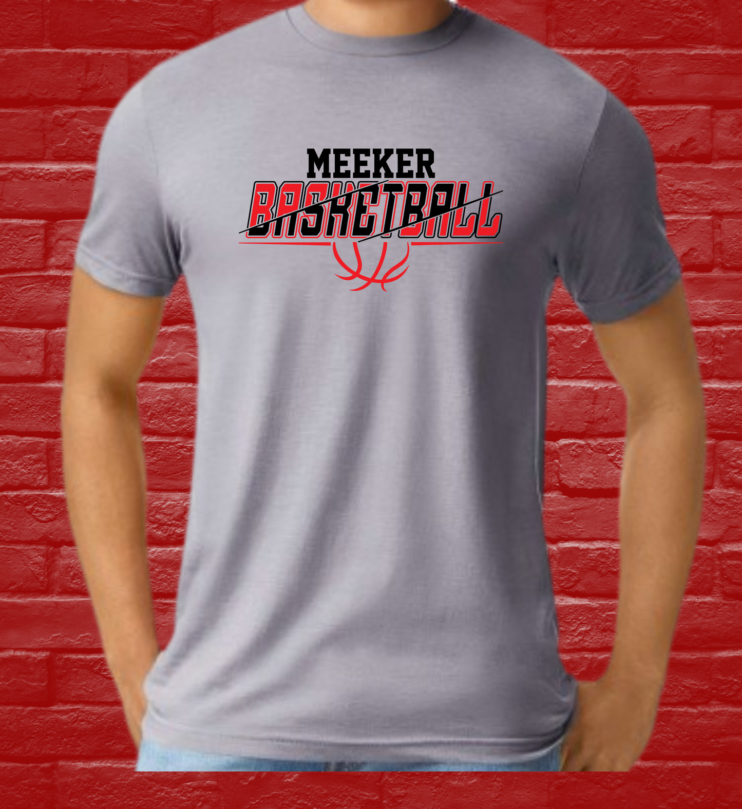 Meeker Basketball - Grey Tee