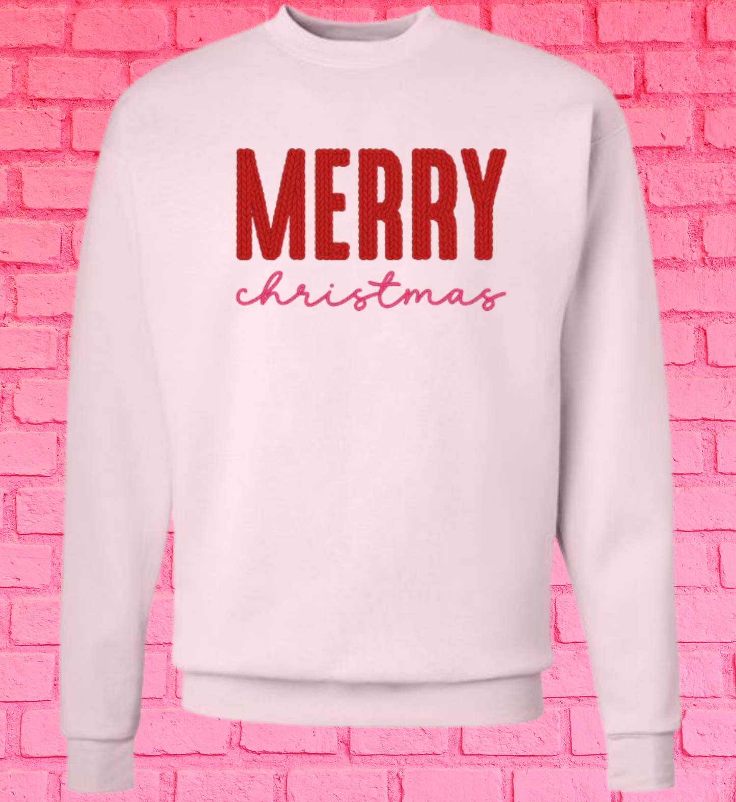 MERRY CHRISTMAS FAUX CROCHET - Crewneck
