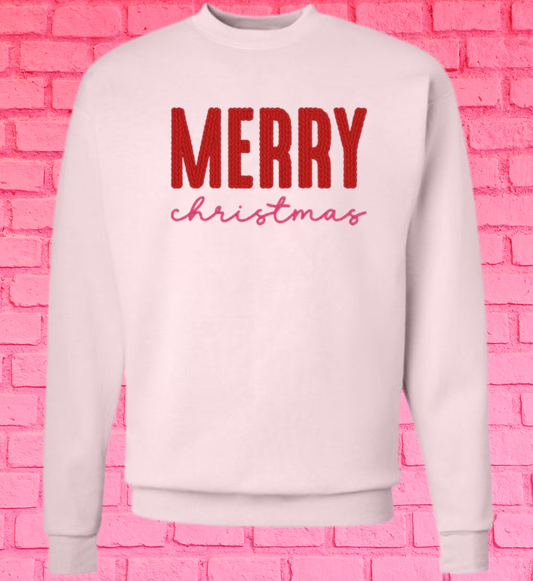 MERRY CHRISTMAS FAUX CROCHET - Crewneck