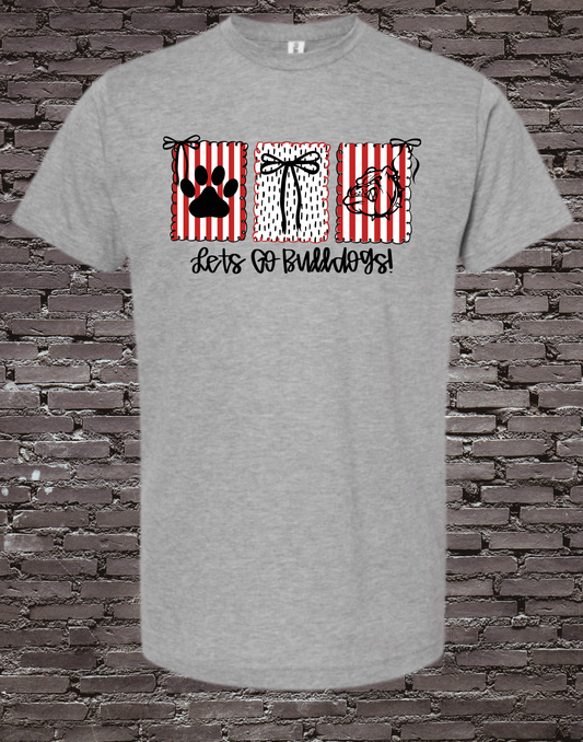 Let's Go Bulldogs on Heather Grey Tultex Tee