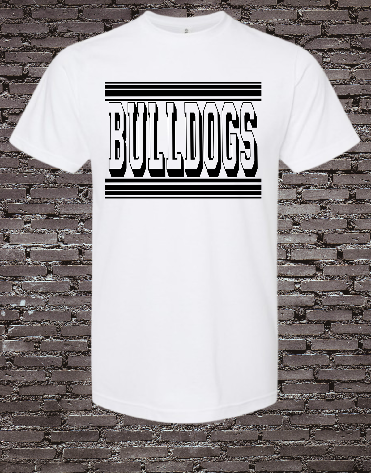 Bulldogs Black on White Tultex Tee