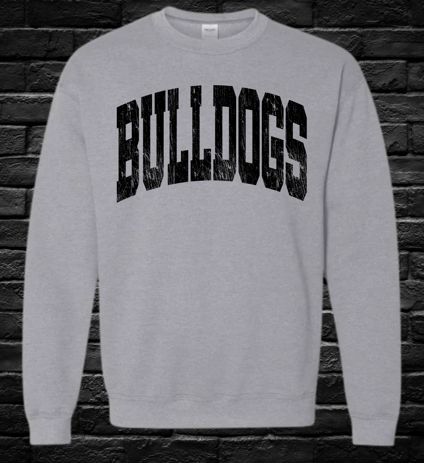 Bulldogs Distressed Black Logo - Crewneck