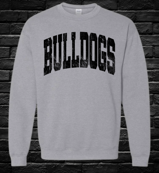 Bulldogs Distressed Black Logo - Crewneck
